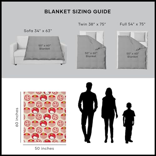 Northwest Hello Kitty Silk Touch Throw Blanket, 50" x 60", Tomato Girl