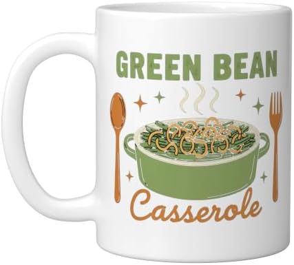 Green Bean Casserole Retro Thanksgiving Dinner Humor Ceramic Mug, White by Unknown