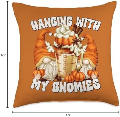 Orange Thanksgiving Gnome For Fall Love Pumpkin Spice Latte Throw Pillow - Image 4