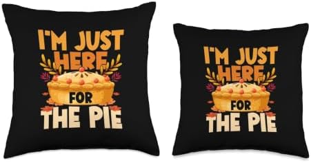 Thanksgiving I’m Just Here for the Pie - Funny Pumpkin Pie Throw Pillow - Image 3