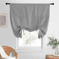 NICETOWN Rod Pocket Blackout Tie Up Curtains for Bedroom, Room Darkening Window Curtains for Living Room, Thermal Insulated Noise Reduction Solid Window Drapes, 1 Panel, 52x63 in, Silver Grey by NICETOWN