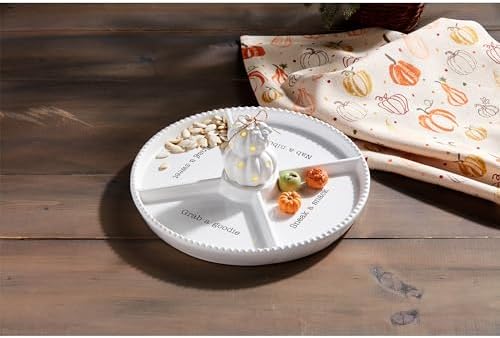 Mud Pie White Pumpkin Light Up Sitter, Fall Decor, 4.5 Inch - Image 3