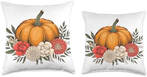 Fall Leave Women Vintage Pumpkin Autumn Graphic Thanksgiving Throw Pillow - Image 3