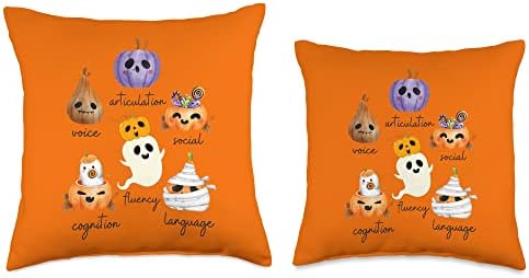 Speech Therapy Pathologist Pumpkin SLP Fall Thanksgiving Throw Pillow - Image 3