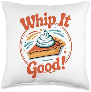 Whip It Good Funny Pumpkin Pie Thanksgiving Baking Humor Throw Pillow by Unknown