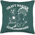 Gravy Master Thanksgiving Turkey Retro Vintage Food Family Throw Pillow, 16x16, Multicolor by Unknown