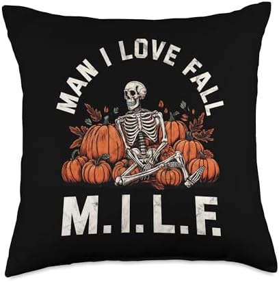Gobble Till You Wobble - Thanksgiving Turkey Merch Man I Love Fall M.I.L.F. Funny Thanksgiving Turkey Day Throw Pillow, 18x18, Multicolor by Unknown