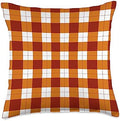 Plaid Pattern Fall Thanksgiving Cozy Autumn Plaid Throw Pillow by Unknown