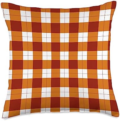 Plaid Pattern Fall Thanksgiving Cozy Autumn Plaid Throw Pillow by Unknown