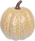 Boston International Porcelain Pumpkin with Reactive Glaze Finish Fall Thanksgiving Decorations for Home, Large, Yellow by BostonInternational