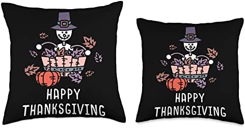 Happy Thanksgiving Day Blessed Thankful Holiday Feast Fall Throw Pillow - Image 3
