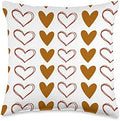 Fall Vibes Brown Hearts Autumn Accent Thanksgiving Throw Pillow by Unknown