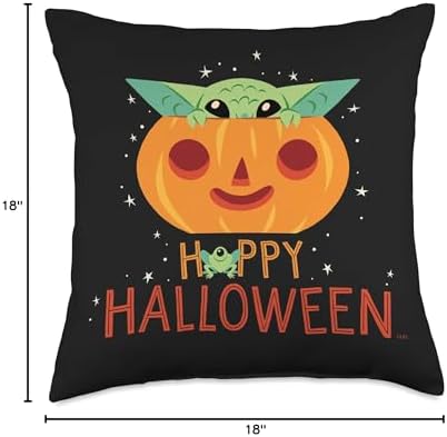 Star Wars The Mandalorian Grogu Happy Halloween Throw Pillow