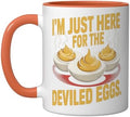 I’m Just Here for the Deviled Eggs Egg Expert Deviled Egg Ceramic Mug, Orange/White, 11oz by Unknown