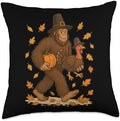 Bigfoot Thanksgiving Vibes for Thanksgiving Lovers and Fall Throw Pillow by Unknown