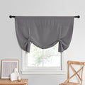 NICETOWN Tie Up Curtain - Small Kitchen Curtains and Valances Set Blackout Adjustable Silver Rod Pocket Roman Shades for Window Home Decor, 1 Panel, W 52 x L 45 in, Grey by NICETOWN
