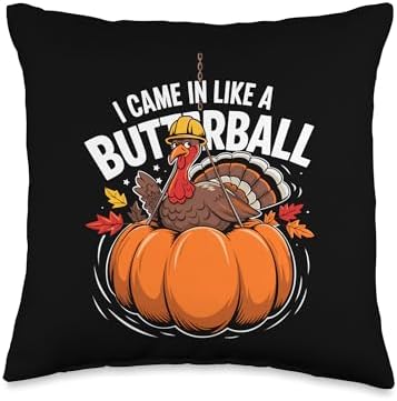 Pumpkin Design Fall Throw Pillow by Unknown