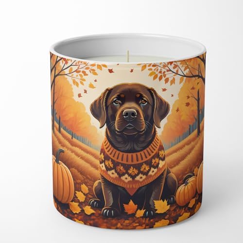 Caroline's Treasures DAC1055CDL Chocolate Labrador Retriever Fall Decorative Soy Candle Nature Soy Wax Essential Oil Home Decor Ideal for Bedroom Kitchen Bath Office Gift, 10 oz by CarolinesTreasures