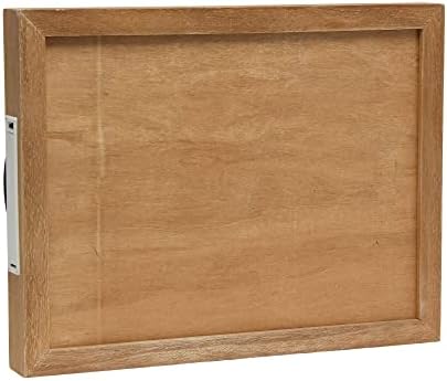 Elegant Designs HG2032-NBU Salento Farmhouse Rectangle Decorative LED Light Up Wooden Serving Tray w Black Metal Handles & Bottoms Up in Black for Décor, Centerpiece, Breakfast, Coffee,Bar, Natural - Image 2