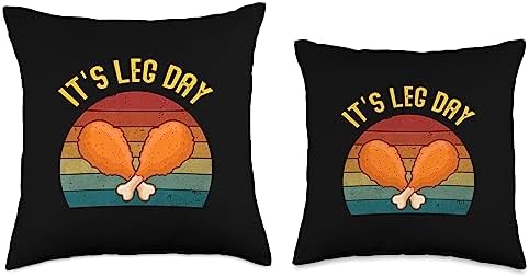 It's Leg Day Retro Turkey Legs Shirt Thanksgiving Men Women Throw Pillow - Image 3