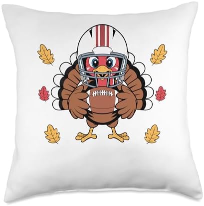 Retro Thanksgiving Turkey Football Toddler Boys Kids Throw Pillow by Unknown