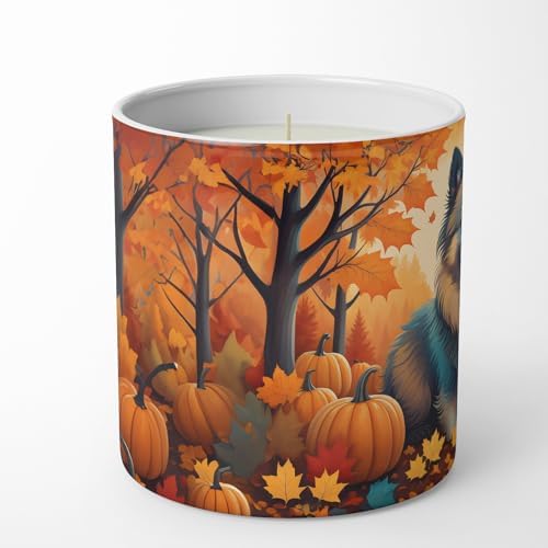Caroline's Treasures DAC1053CDL Keeshond Fall Decorative Soy Candle Nature Soy Wax Essential Oil Home Decor Ideal for Bedroom Kitchen Bath Office Gift, 10 oz - Image 3