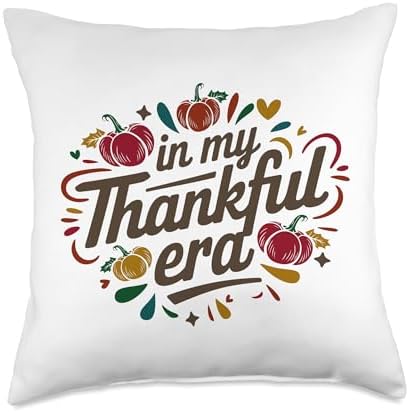In My Thankful Era Friendsgiving Thanksgiving Throw Pillow by HadleyDesigns