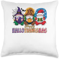 halloween thanksgiving christmas happy hallothanksmas gnome Throw Pillow by Unknown