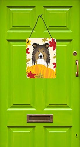 Caroline's Treasures BB2048DS1216 Sheltie Thanksgiving Wall or Door Hanging Prints Aluminum Metal Sign Kitchen Wall Bar Bathroom Plaque Home Decor Front Door Plaque, 12x16, Multicolor - Image 2