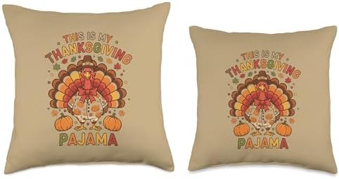 This is My Thanksgiving Pajama, Funny Turkey Thanksgiving Throw Pillow - Image 3