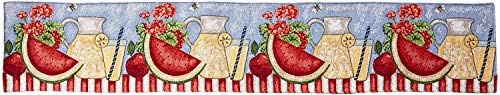 Tache Home Fashion Fruity Drinks Colorful Watermelon Lemonade Decorative Spring Summer Blue Red Yellow Woven Tapestry Table Runners, 13x54 - Image 2
