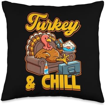 Turkey & Chill Thanksgiving Relaxation Throw Pillow by Unknown