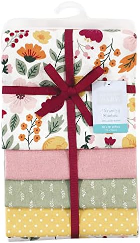 Hudson Baby Unisex Baby Cotton Flannel Receiving Blankets, Fall Botanical, One Size - Image 3