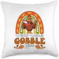 Postal Worker Gobble Squad Thanksgiving Turkey Fall Rainbow Throw Pillow by Unknown