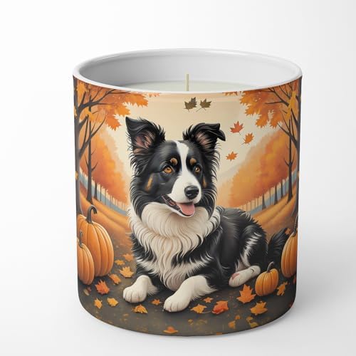Caroline's Treasures DAC1022CDL Border Collie Fall Decorative Soy Candle Nature Soy Wax Essential Oil Home Decor Ideal for Bedroom Kitchen Bath Office Gift, 10 oz by CarolinesTreasures