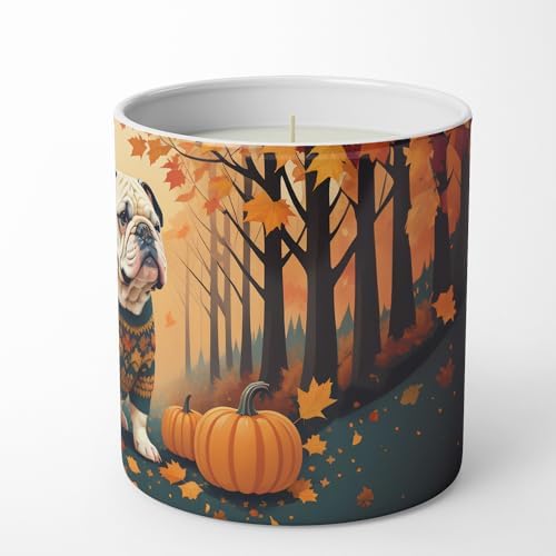 Caroline's Treasures DAC1030CDL White English Bulldog Fall Decorative Soy Candle Nature Soy Wax Essential Oil Home Decor Ideal for Bedroom Kitchen Bath Office Gift, 10 oz - Image 5