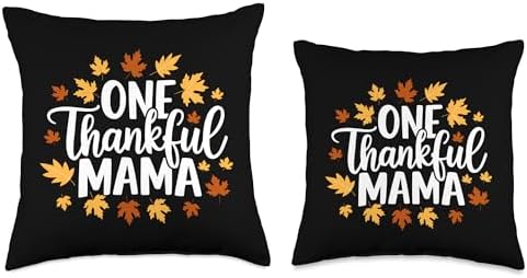 One Thankful Mama, Thankful For You, Happy Thanksgiving Throw Pillow - Image 3
