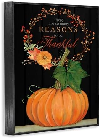 Thankful Pumpkin Thanksgiving Typography, 24 x 30 Inch Framed Giclée Print - Image 2