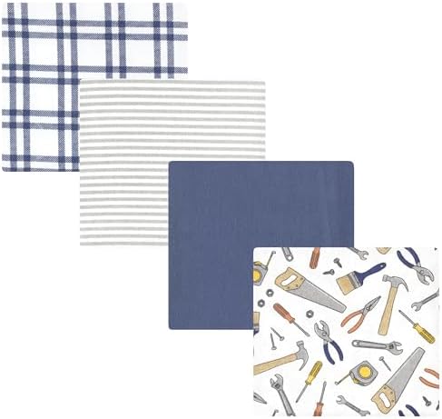 Hudson Baby Unisex Baby Cotton Poly Flannel Receiving Blankets, Construction Work, One Size by HudsonBaby