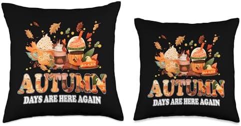 CharlIan Minds - Funny Thanksgiving Humor Saying Days are Here Again Funny Autumn Fall Thanksgiving Throw Pillow, 16x16, Multicolor - Image 3