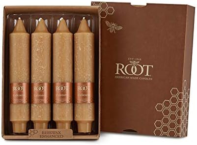Root Candles 4-Count Unscented Timberline Collenettes, 7", Beeswax Color by RootCandles