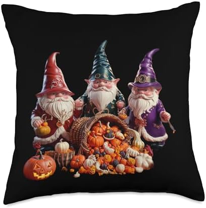 Cute Gnome Thanksgiving Halloween Party - Fun Good Luck Gift Throw Pillow by Unknown