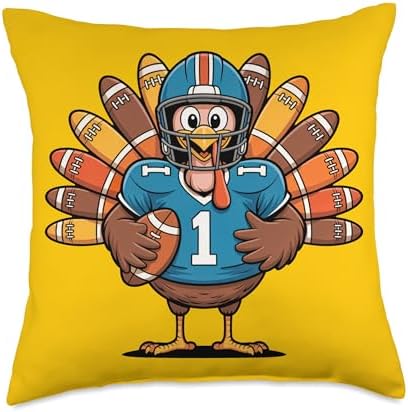 Funny Thanksgiving Football Turkey - Game Day Holiday Humor Throw Pillow by Unknown
