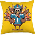 Funny Thanksgiving Football Turkey - Game Day Holiday Humor Throw Pillow by Unknown