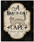 Black Cat Vintage Halloween, 16 x 20 Inch Canvas Wall Art