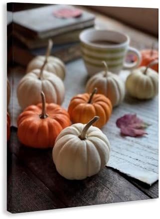 Stupell Industries Cozy Pumpkins Scattered Leaves Coffee Mug Photography, Design by Claire Brocato, 36 x 48, Gallery Wrapped Canvas - Image 3
