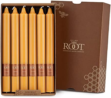 Root Candles 12-Count Unscented Smooth Candles, 9-Inch, Butterscotch by RootCandles