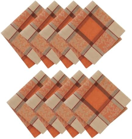 Autumnal Harvest Jacquard Napkins, Set of 8, Multicolor - 17" W x 17" L by ElreneHomeFashions