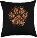 Cute Fall Dog Paw Print Pets Autumn Leaf Puppy Thanksgiving Throw Pillow by Unknown
