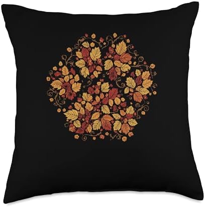 Cute Fall Dog Paw Print Pets Autumn Leaf Puppy Thanksgiving Throw Pillow by Unknown